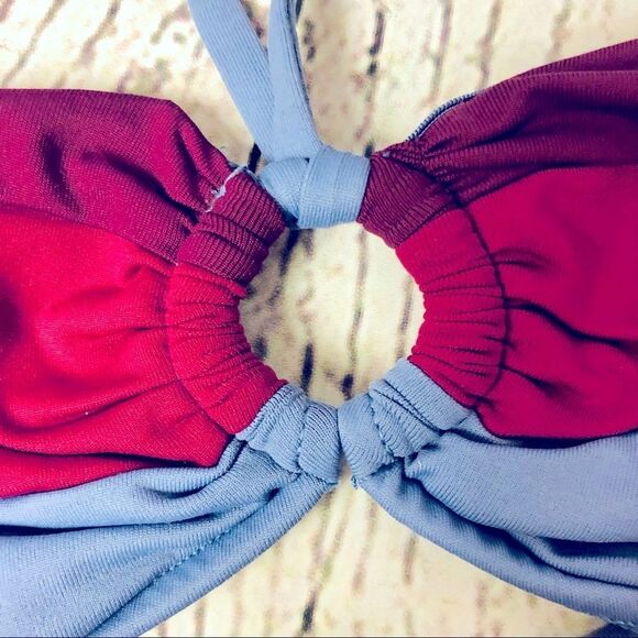 Seafolly Burgundy and Blue Bikini - Picture 7 of 13